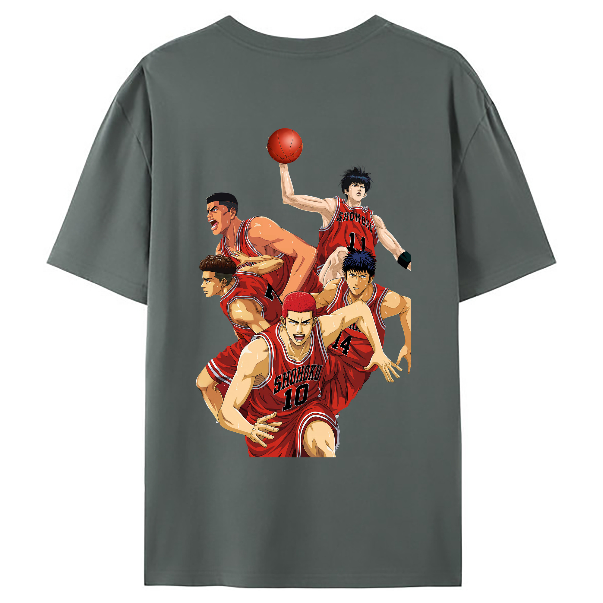 （画像用） SLAM DUNK／スラムダンク 綿100％ メンズ半袖Tシャツ（バックプリント） 通気性